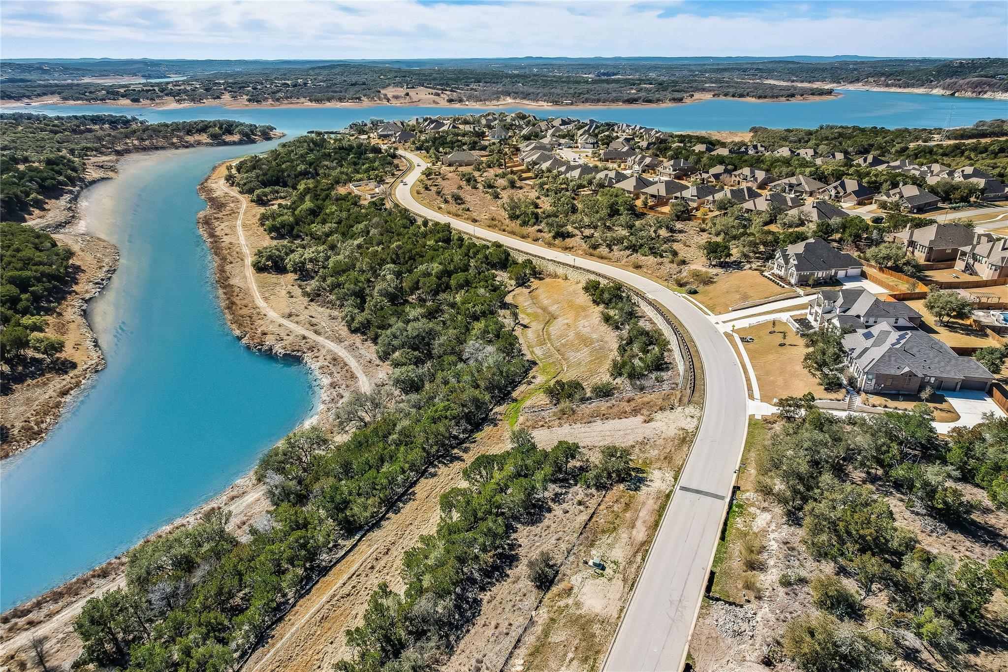 Digitally enhanced to show when Lake Travis water levels are higher.river.