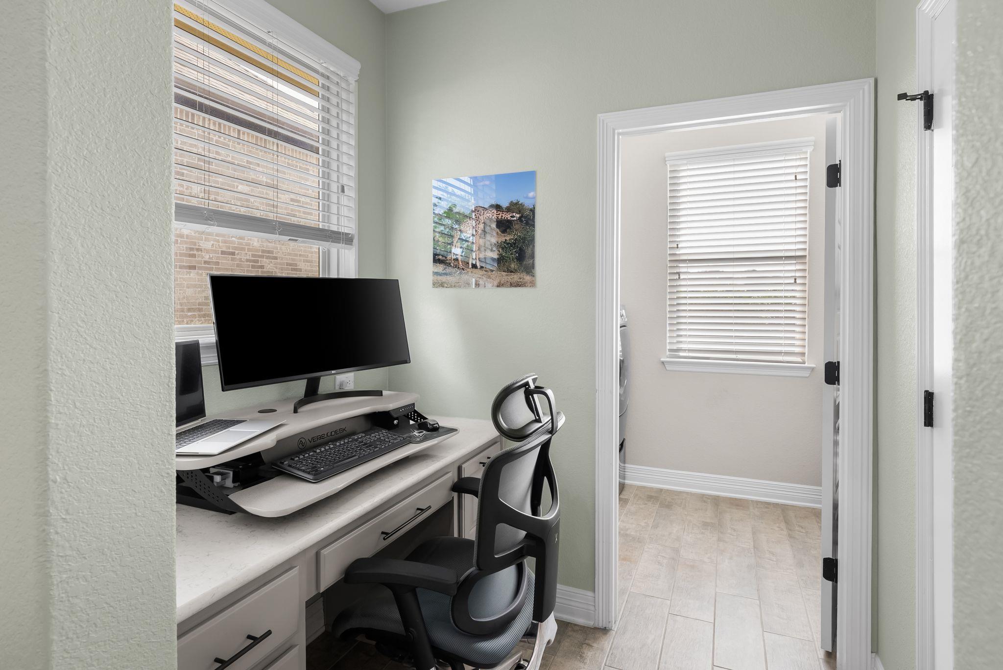 tech area near kitchen