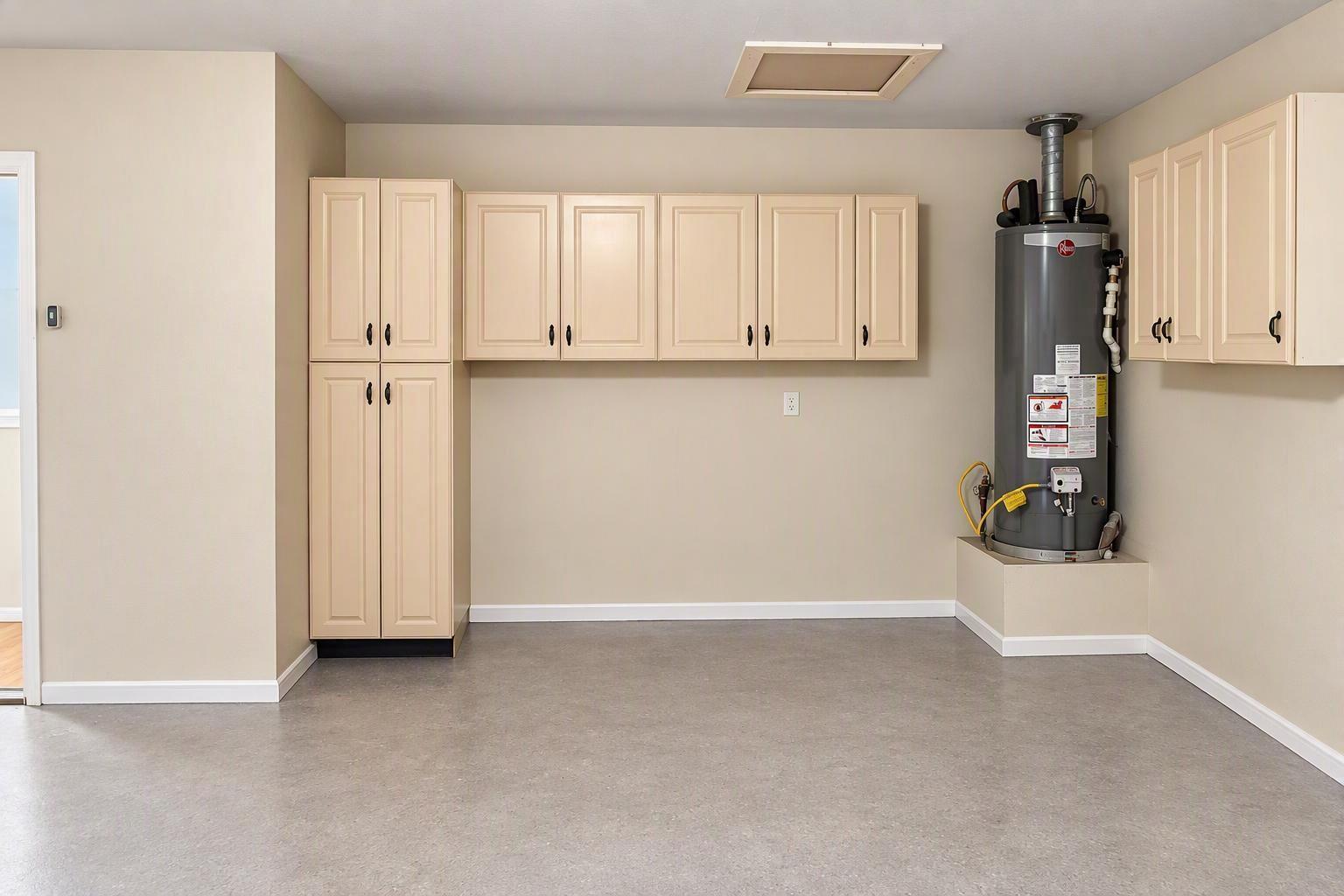 extra garage storage and work space. Water Heater is 7 yeaars old