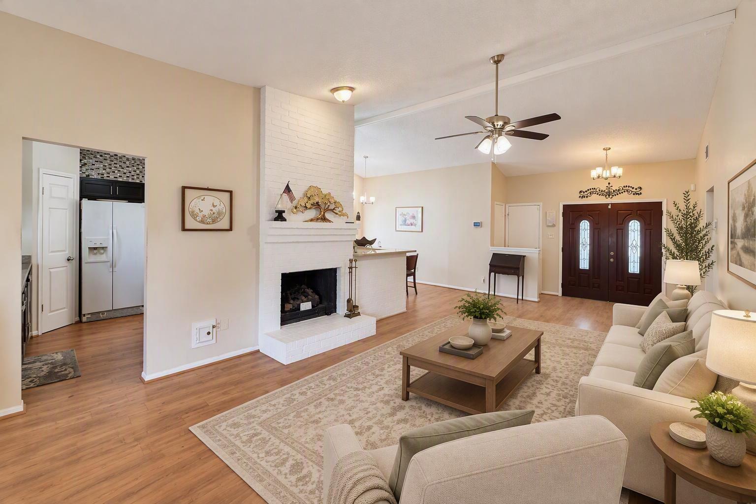 Room is virtually staged