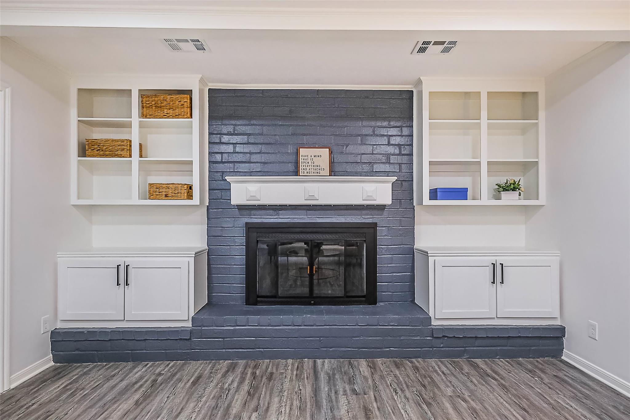 Useful built ins, within the living room.